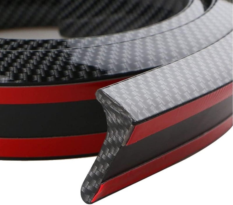 TuTuYa Universal Carbon Fiber Trunk Spoiler Lip Kit, 4.92ft/1.5m Universal Spoiler Car Rubber Strip Bar Spoiler Tailfin Tailfin Rear Wing Tailgate Hatchback for Most of Popular Cars - Image 2
